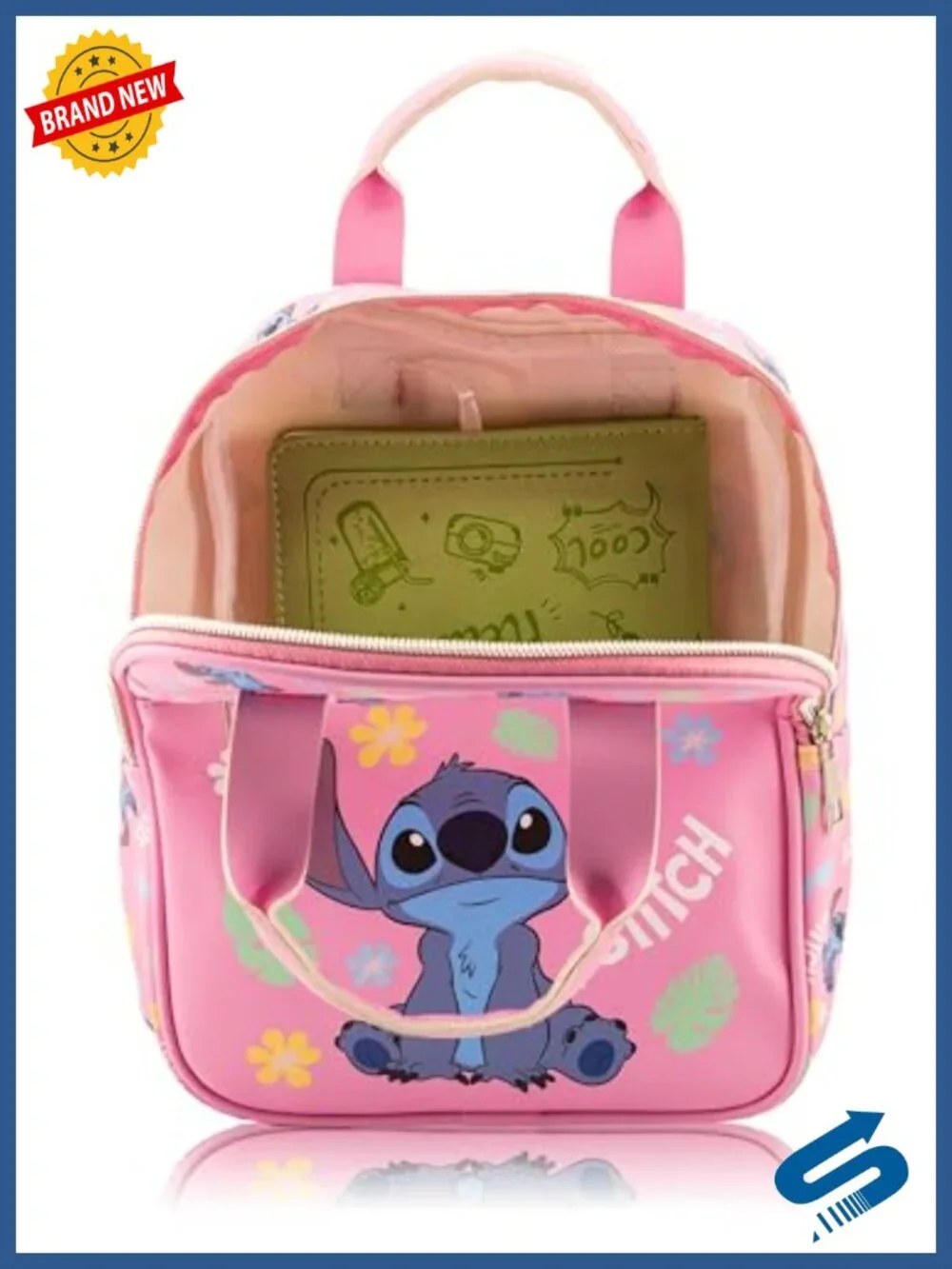 Disney Stitch Mini Backpack Purse, PU Leather, Toddler Travel Bag, 10